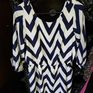 Blue and white stripe dress